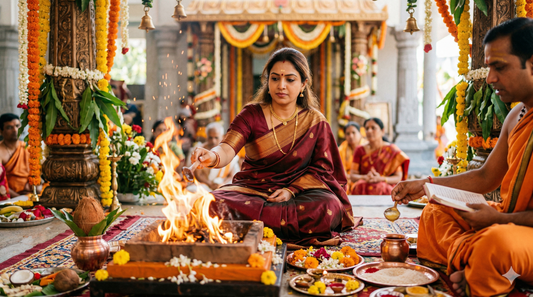 The Sacred Drape: Why Your Saree Colour Matters at a Yagna