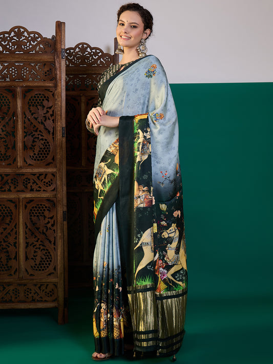 Sur-taal Designer Figure Print Saree