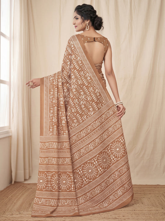 Camelbrown Dola Silk saree – detail view 1