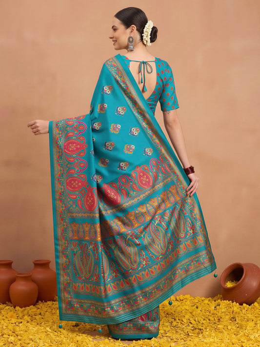 Light Blue Silk Blend saree – detail view 1