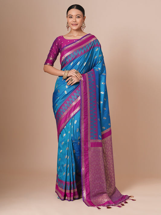 Silk Blend Zari Woven Saree