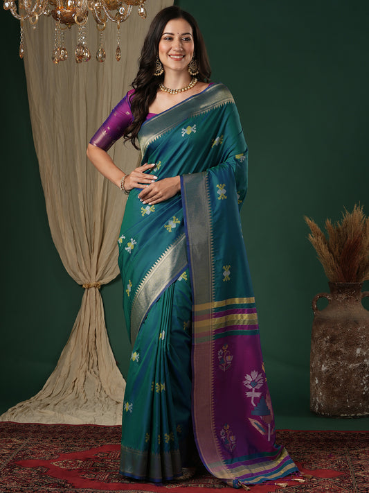 Rama Blue Banarasi Silk