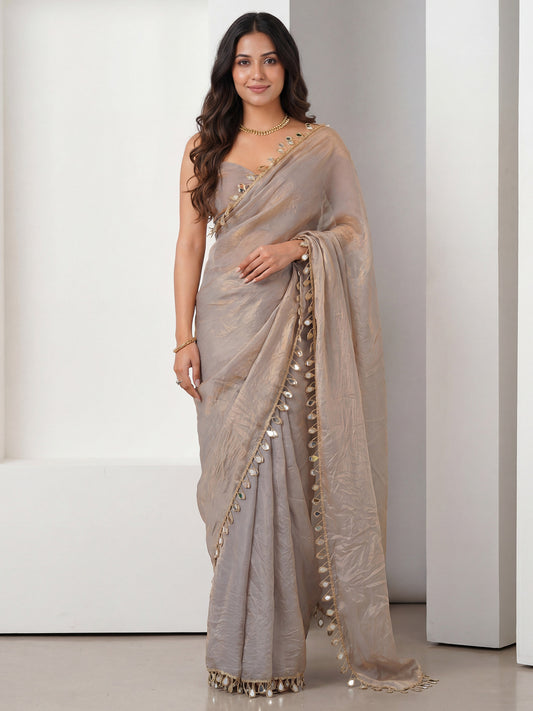 Metallic Shimmer Tissue Saree