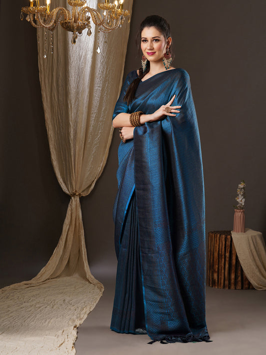 Teal Blue Premium Silk Saree