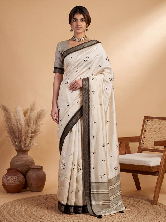 party wear saree
offwhite saree
embroiderd saree
