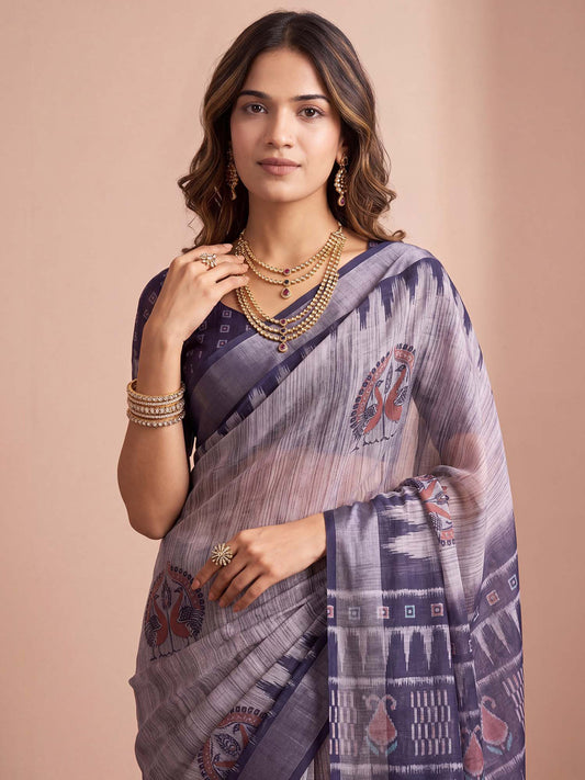 daily wear saree
ikat saree
casual saree