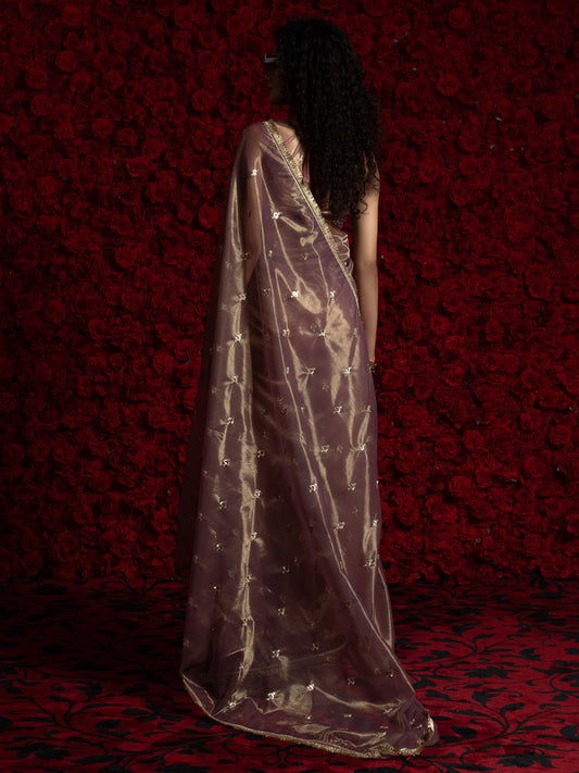 Heritage Dusty Lavender Silk Blend Saree