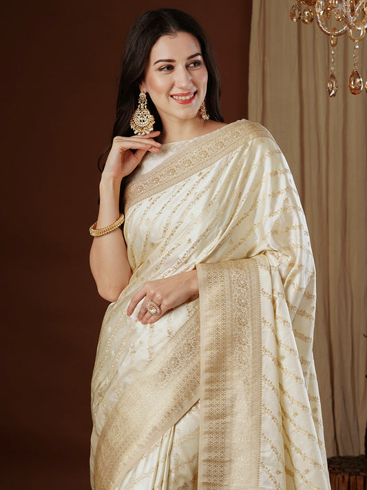 Banarasi Satin SIlk Saree with Jari Border