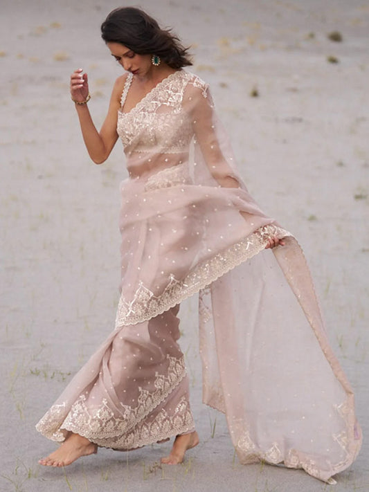 Heritage Off-White Silk Blend Saree
