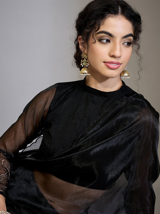 Black Organza Saree