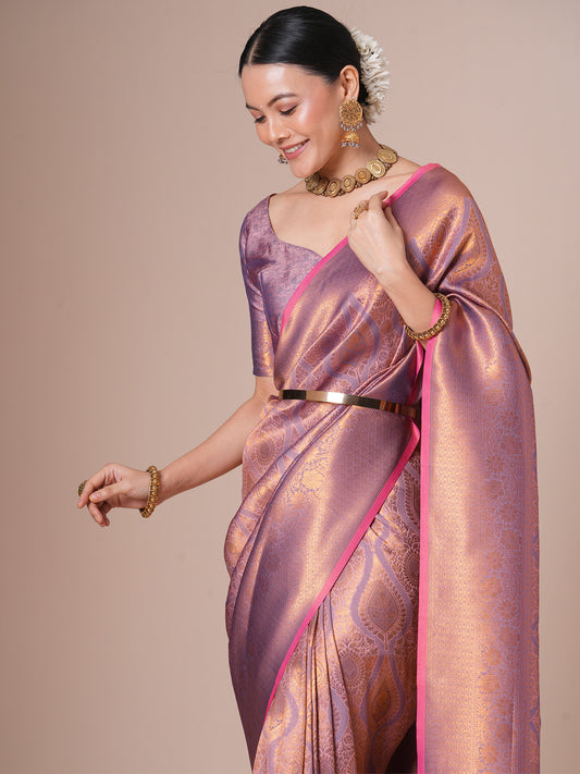 Lavender Purple Kanjeevaram Saree