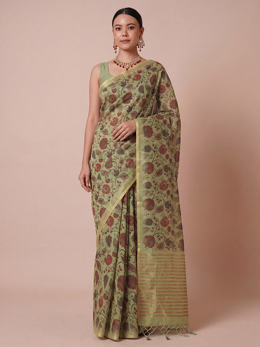 green saree collection
floral print saree
party wear sarees