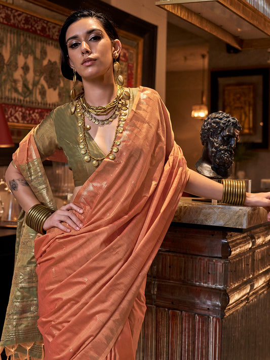 Tissue Silk Buta Work Saree