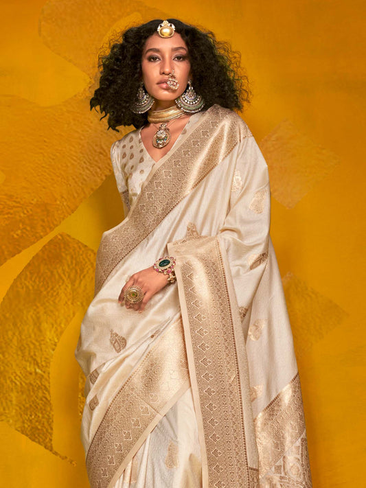 Silk Blend Banarasi Style Zari Saree