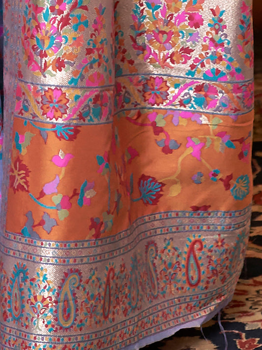 Purple Kashmiri Silk Sare