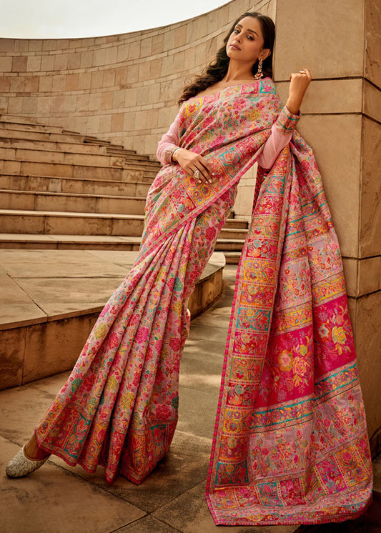 Pink Patola Digital Print Silk Blend saree