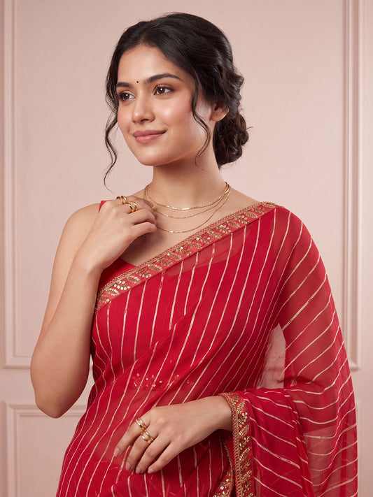 Red Georgette Saree