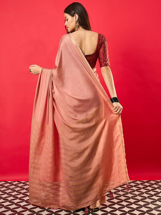 Dusty Rose Mysore Silk Saree
