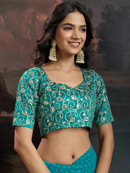PEACOCK TEAL GEORGETTE SAREE