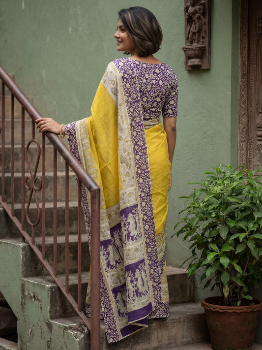 Pink Tissue Silk Saree with Zari Stripes