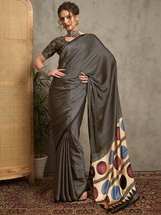 Heritage Black Silk Blend Saree