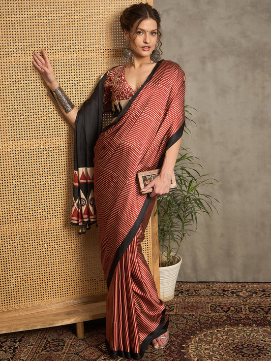 Pure Crepe Striped Saree