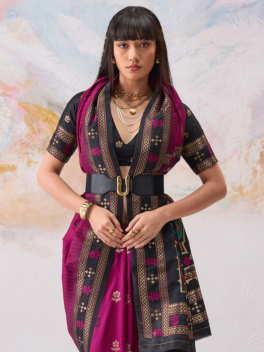 Magenta Silk Saree