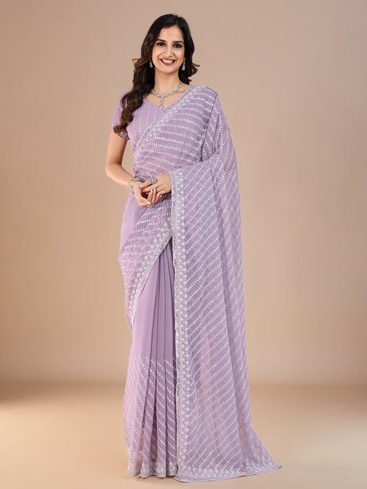 Mustard and Pink Silk Blend Heritage Banarasi Style Zari Woven Saree