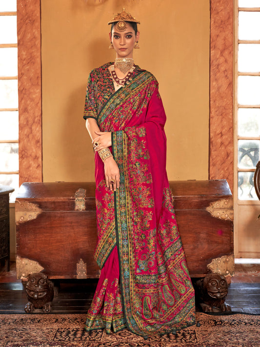 Silk Blend Heritage Banarasi Style Zari Woven Saree - Ressa