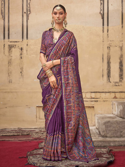 Heritage Violet Silk Blend Saree