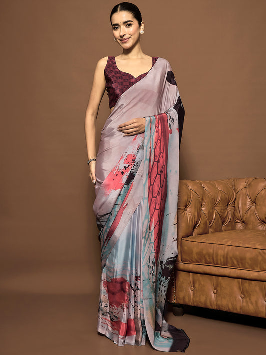 Ready To Wear Abstract Print Saree