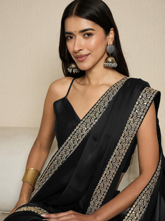 Black Emblished Saree
