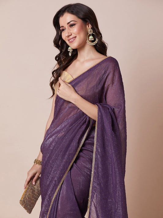 Dusty Purple Chiffon Saree