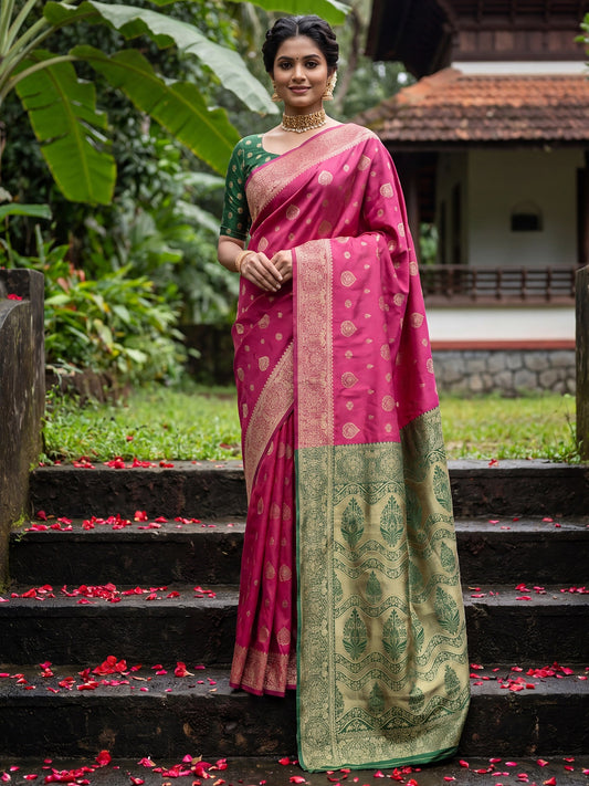 Deep Magenta Silk Saree - Ressa