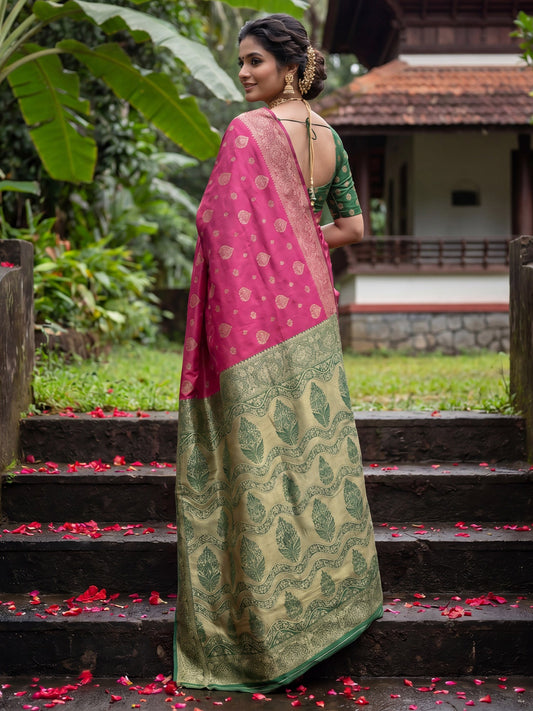Deep Magenta Silk Saree - Ressa