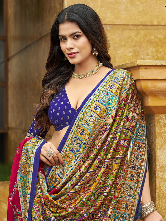 Pink Tussar Silk Saree - Ressa