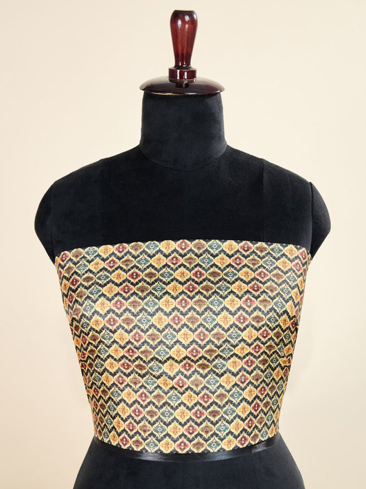 Multicoloured Lycra Unstiched Blouse Design - Ressa