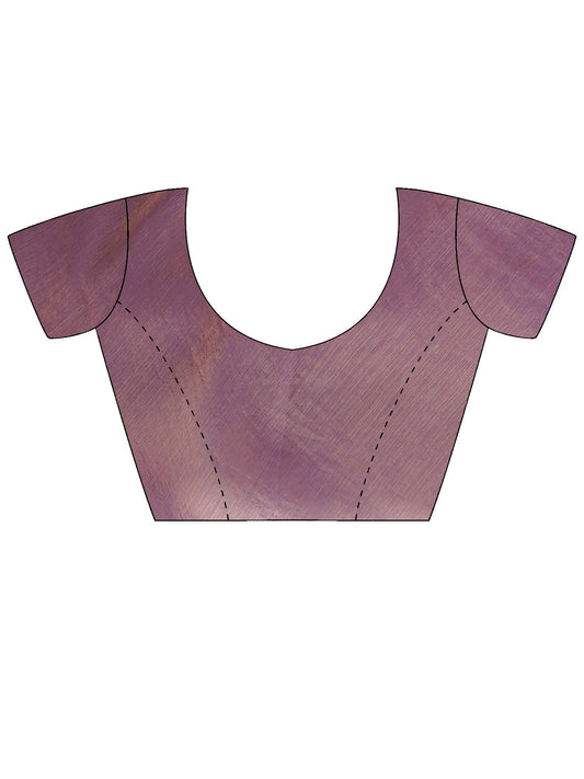 Satin Lavender Solid Designer Saree - Ressa