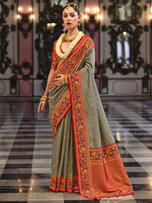Silk Blend Patola Print Border Saree - Ressa
