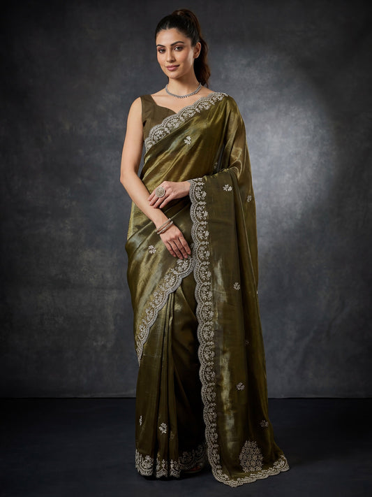 Tissue Silk : Cutwork Border Saree - Ressa
