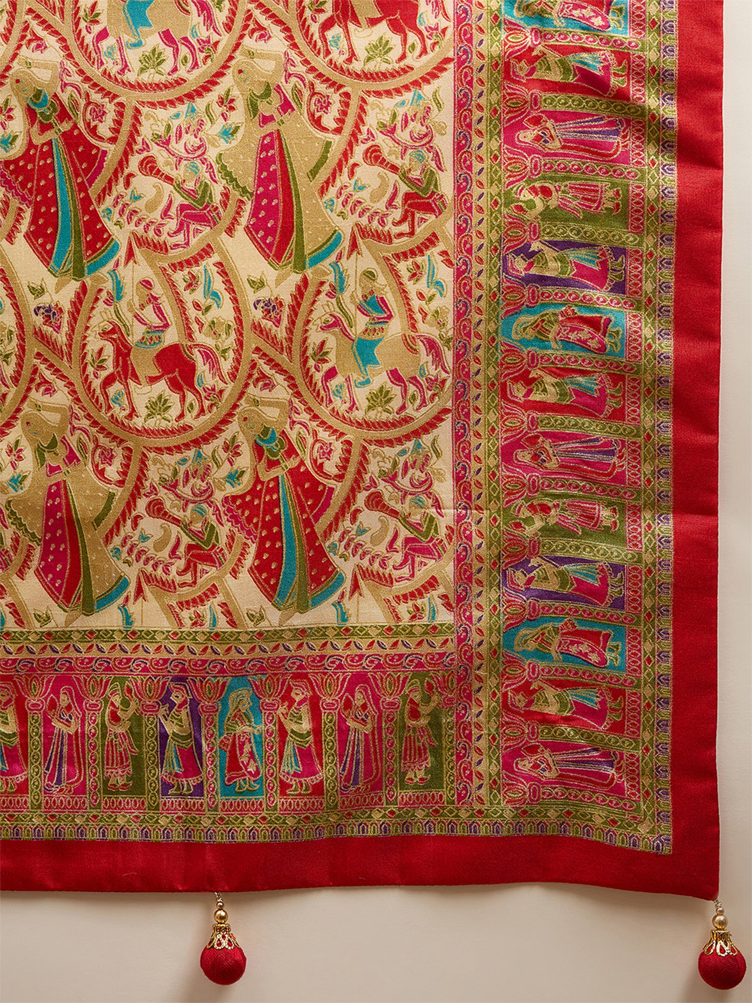 Cream Silk Blend saree – detail view 5