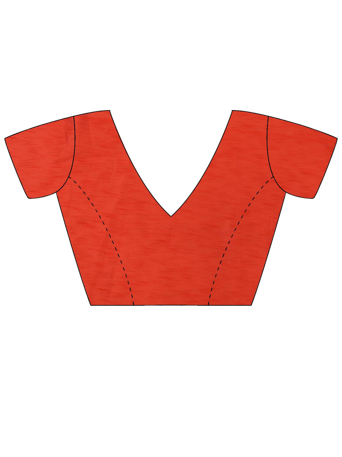 Unstitched orange silk blend blouse piece with solid design