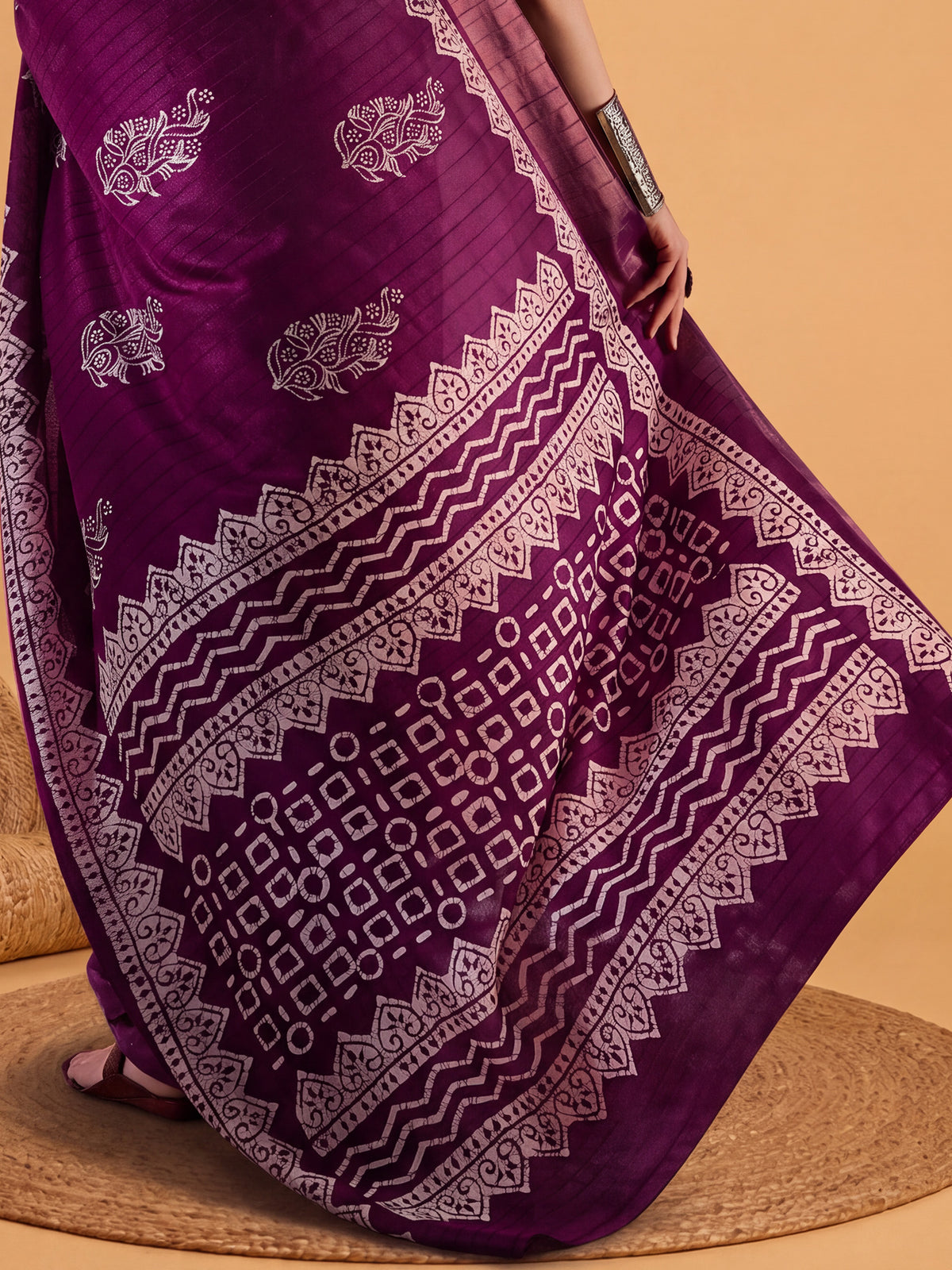Purple Silk Blend saree – detail view 5