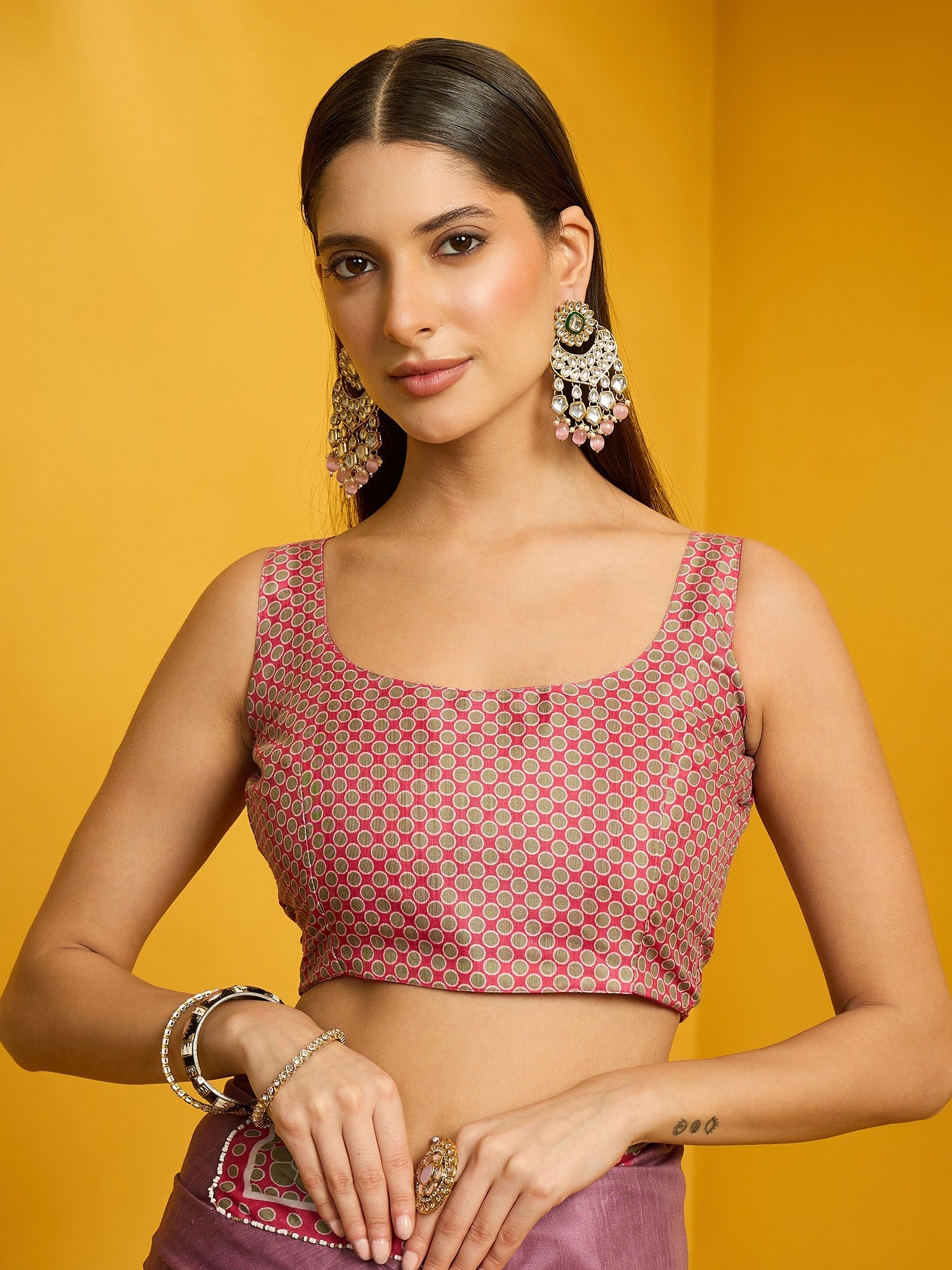 Lavender Silk Cotton saree – detail view 5