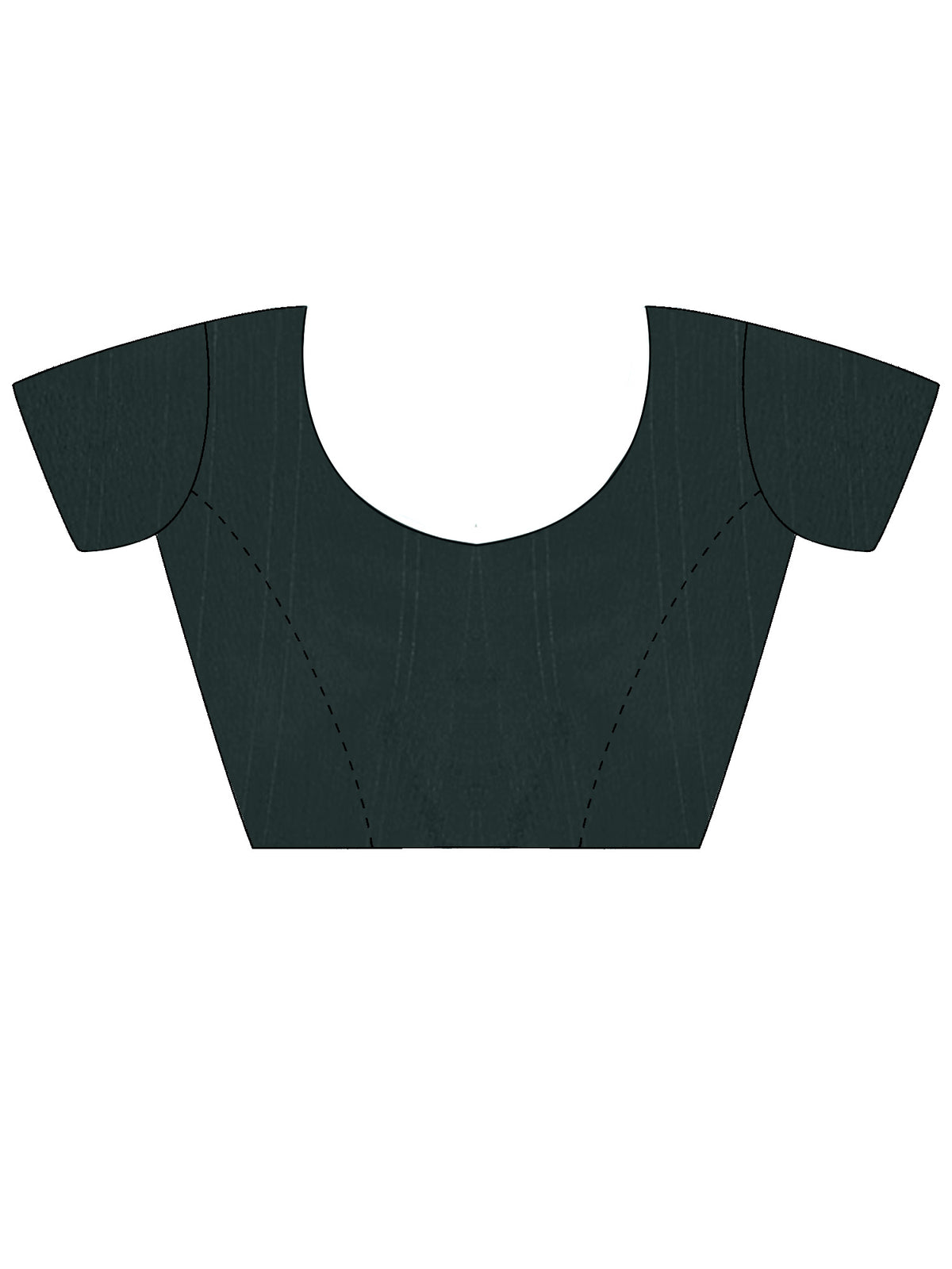 Unstitched teal blue cotton linen blouse piece with solid design