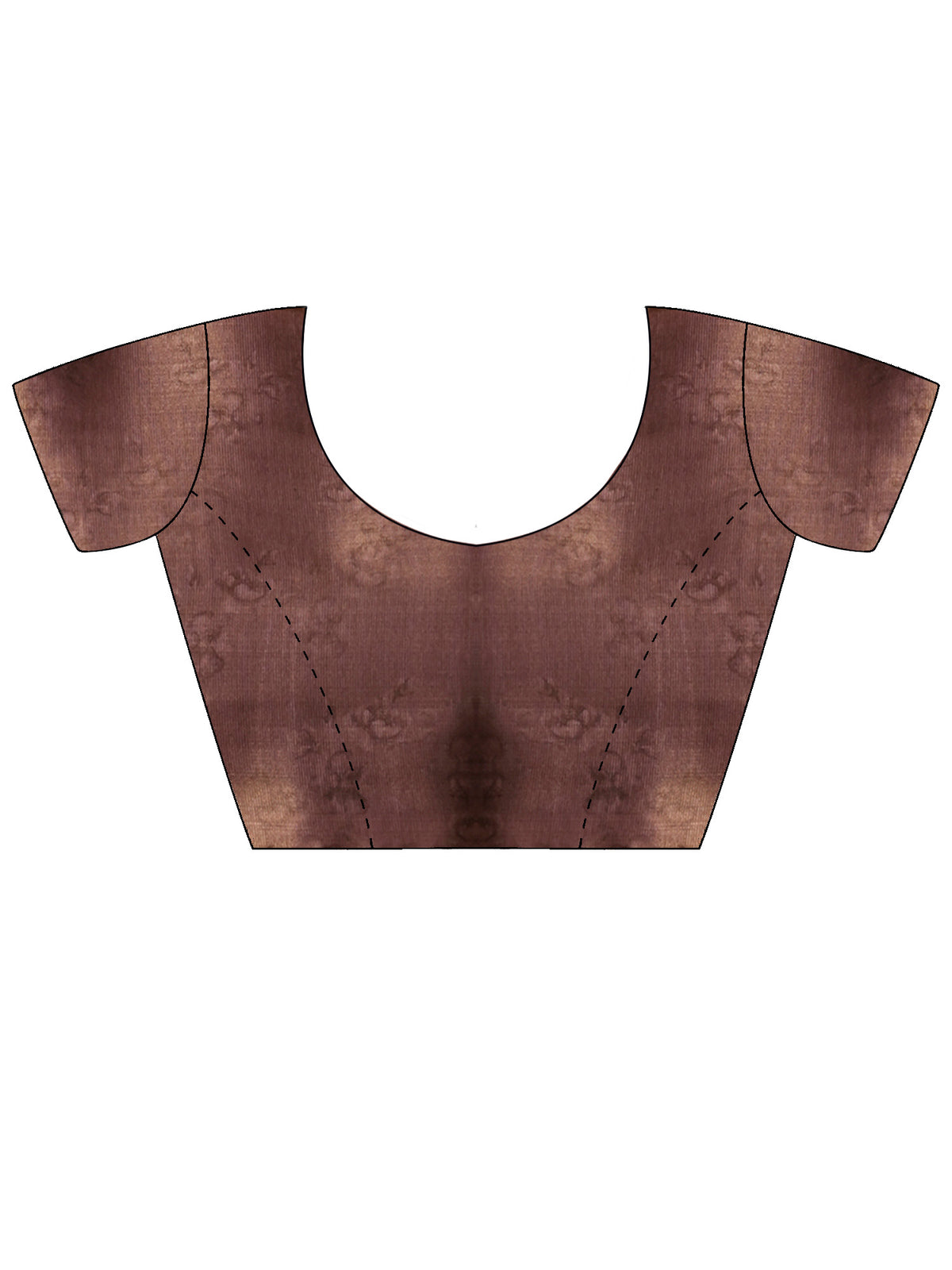 Unstitched brown kanjeevaram silk blouse piece with abstract design