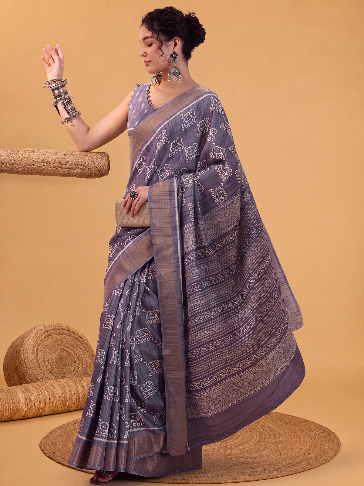 Metallic Silk Blend saree – detail view 2