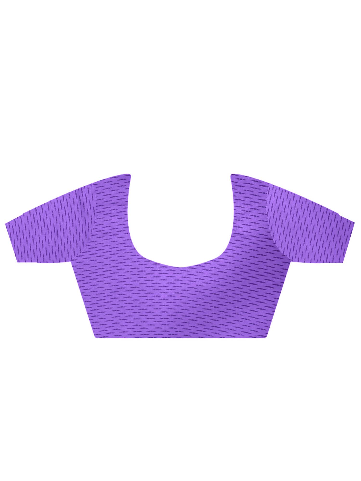 Unstitched violet crepe blouse piece with geometric design