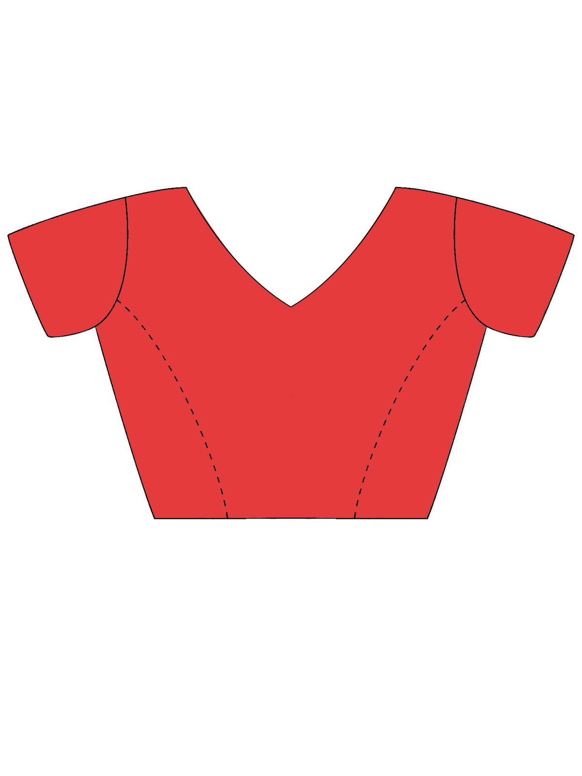 Unstitched red soft silk blouse piece with woven design design