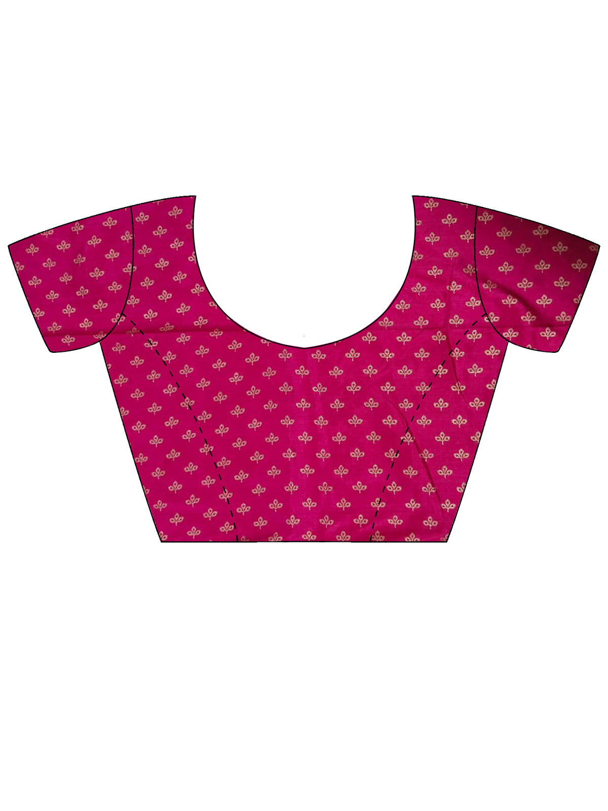 Unstitched pink silk blend blouse piece with ethnic motif design